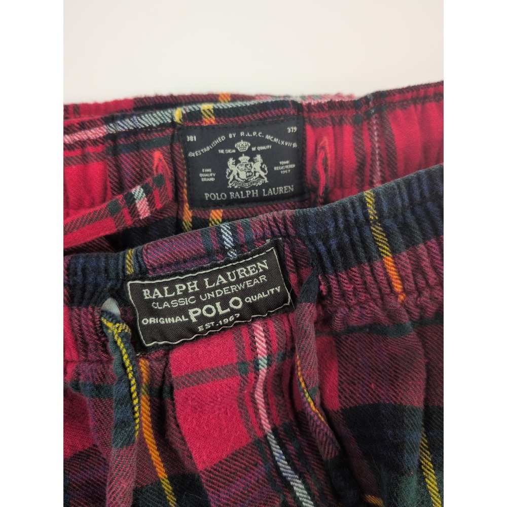 SOFT PAJAMA PANTS LOT 2🚨Polo Ralph Lauren S Men Sleep Red Plaid Flannel POCKETS - Picture 5 of 10